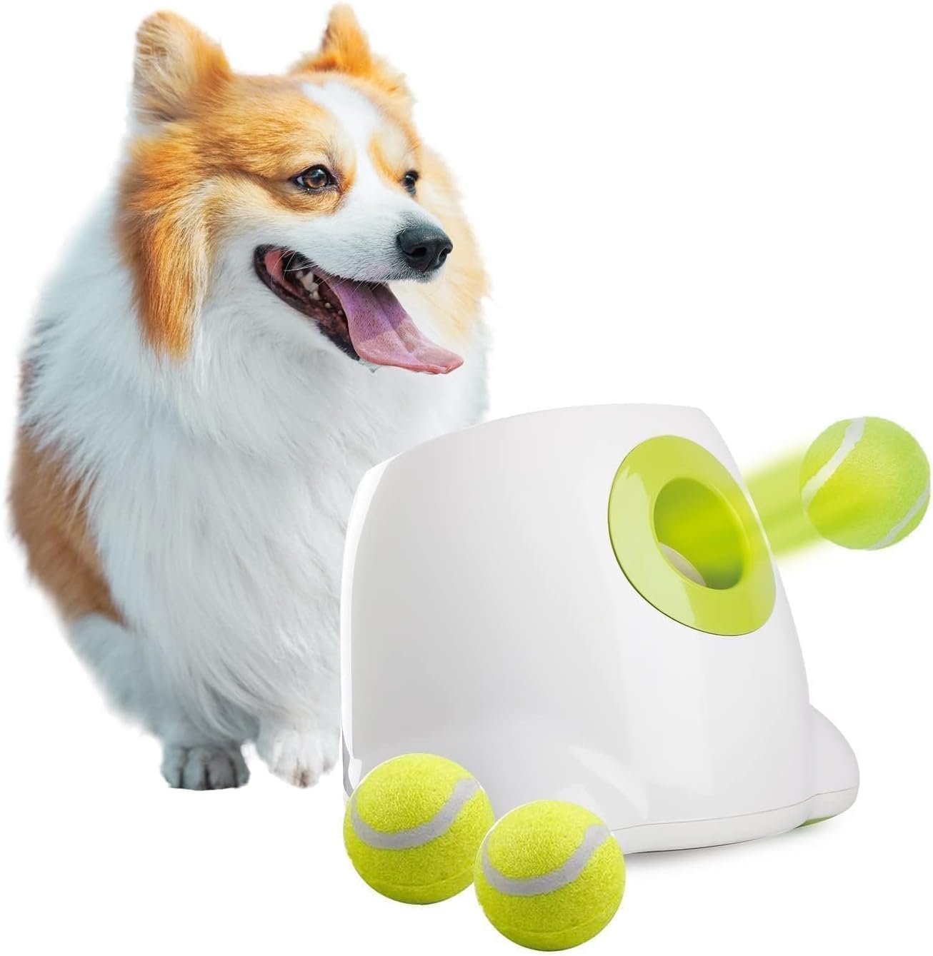 ALL FOR PAWS Automatic Dog Ball Launcher, Interactive Fetch Toy for Small to Medium Dogs, Pet Thrower Machine for Indoor & Outdoor Play, 3 Pcs 2-Inch Balls Included ALL FOR PAWS Automatic Dog Ball Launcher, Interactive Fetch Toy for Small to Medium Dogs, Pet Thrower Machine for Indoor & Outdoor Play, 3 Pcs 2-Inch Balls Included