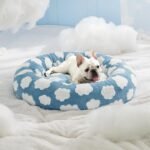 LE SURE Shown on TV Jacquard Donut Dog Beds Medium Sized Dog,Blue 30x30x8in - Image 8