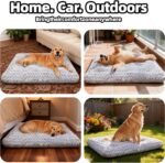 Dog Bed Large Size, Plush Washable Pet Bed Mat, Dog Crate Bed 35"x23", Gray - Image 4