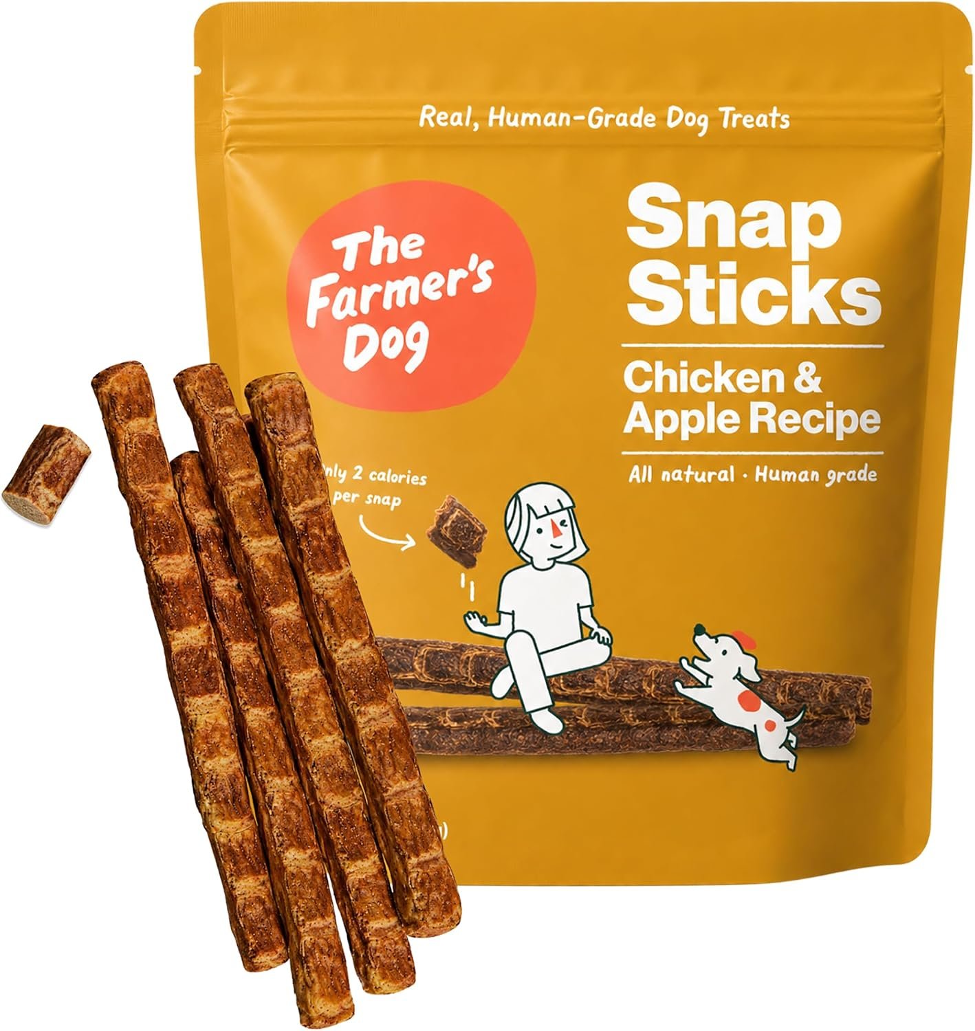 The Farmer’s Dog Snap Sticks, Human Grade Dog Treats, Chicken & Apple 8oz The Farmer’s Dog Snap Sticks, Human Grade Dog Treats, Chicken & Apple 8oz