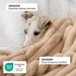 Bedsure ComfyFleece™ Small Cat Bed XS with ComfyFleece™ Waterproof Dog Blankets for Small Dogs Sandy Beige - Image 6