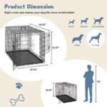 DUMOS 48 Inch Dog Crate, Puppy Small Medium Foldable Dog Cage Pet Kennel - Image 5