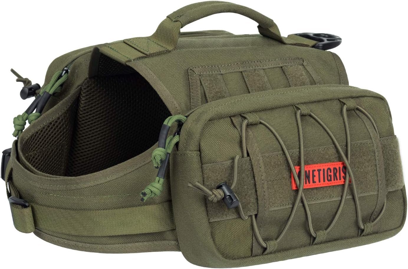 ONETIGRIS Dog Backpack for Medium & Large Dogs, Nylon Backpack for Dogs Tactical Pet Backpack with Side Pockets for Hiking Walking Training Running (Green, Medium) ONETIGRIS Dog Backpack for Medium & Large Dogs, Nylon Backpack for Dogs Tactical Pet Backpack with Side Pockets for Hiking Walking Training Running (Green, Medium)
