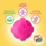 Hartz DuraPlay Ball Squeaky Latex Dog Toy, Neon Green, Neon Pink & Neon Orange, Large 3 Count Pack - Image 3
