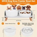 Elevated Slow Feeder Dog Bowls with Splash Proof Stand, Slow Eating 5X - Image 4