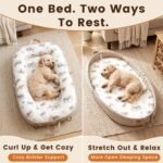 Dog Bed for Small Dogs & Cats, Foldable Travel Bed with Removable Bolsters - Image 7