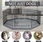 PETIME Foldable Metal Dog Exercise Pen/Pet Puppy Playpen Kennels Yard Fence Indoor/Outdoor 8 Panel 24" W x 24" H with Bottom Pad (with Bottom pad, 8 Panels 24" H) - Image 8