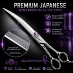 Kenchii Scorpion Dog Grooming Scissors 8in Curved, Micro-Serrated - Image 2