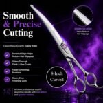 Kenchii Scorpion Dog Grooming Scissors 8in Curved, Micro-Serrated - Image 3