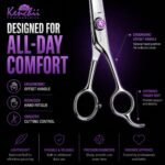 Kenchii Scorpion Dog Grooming Scissors 8in Curved, Micro-Serrated - Image 4
