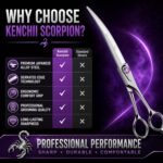 Kenchii Scorpion Dog Grooming Scissors 8in Curved, Micro-Serrated - Image 5