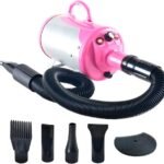 SHELANDY Groomer Partner Pet Hair Force Dryer Dog Grooming Blower with Heater (Pink)