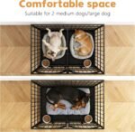 Dosker 42" Heavy Duty Metal Dog Crate Cage with Divider,Escape-Proof Kennel - Image 3