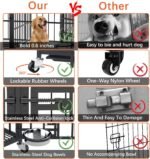 Dosker 42" Heavy Duty Metal Dog Crate Cage with Divider,Escape-Proof Kennel - Image 4