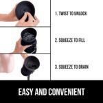 GORILLA GRIP Portable Dog Water Bottle, Food Grade Silicone, 12oz Black - Image 7