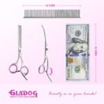 GLADOG Professional 4 in 1 Dog Grooming Scissors Set with Safety Round Tips, Sharp and Heavy-duty Pet Grooming Shears for Cats (Pink) - Image 3