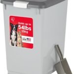 IRIS USA Dog Food Storage Container, Up to 54 lbs, Gray/Dark Gray