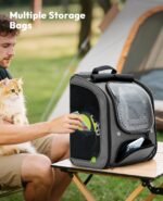 Pecute Cat Backpack Carrier,Large Space Cat Bubble Backpack,Ergonomic,Gray - Image 4