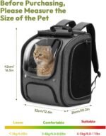 Pecute Cat Backpack Carrier,Large Space Cat Bubble Backpack,Ergonomic,Gray - Image 5