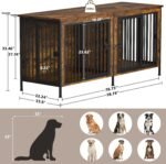 EasyCom 78.74" Dog Crate Furniture for 1 or 2 Dogs, Brown (DC102) - Image 4