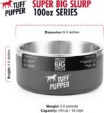 Tuff Pupper 100 oz Heavy Duty Insulated Stainless Steel Dog Bowl for Large Dogs, Non-Slip Base, Dishwasher Safe - Image 6