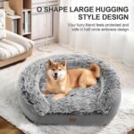 iweepet Fluffy Calming Orthopedic Dog Beds for Medium & Large Dogs, Supportive Dog Sofa Bed with 3.7 inch 28D Egg-Crate Foam, Removable Washable Plush Cover, Waterproof Lining, 41'',Grey - Image 4