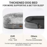 iweepet Fluffy Calming Orthopedic Dog Beds for Medium & Large Dogs, Supportive Dog Sofa Bed with 3.7 inch 28D Egg-Crate Foam, Removable Washable Plush Cover, Waterproof Lining, 41'',Grey - Image 5