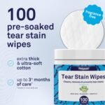 Petpost Tear Stain Remover Wipes for Dogs | 100 Count Gentle Eye Wipes with Juniper Berry & Coconut | Dog Face Wipes for Tear Stains & Eye Discharge | Soft Cotton Pads, Bleach Free - Image 5