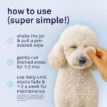 Petpost Tear Stain Remover Wipes for Dogs | 100 Count Gentle Eye Wipes with Juniper Berry & Coconut | Dog Face Wipes for Tear Stains & Eye Discharge | Soft Cotton Pads, Bleach Free - Image 6