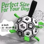 QDAN Dog Toys Dog Balls, 6 Inch Dog Soccer Ball with Straps, Herding Balls - Image 6