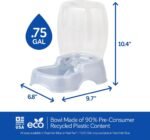 Petmate Pet Cafe Gravity Water Dispenser, 0.75 GAL, Pearl Gray - Image 3