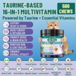 Cat & Dog Health Bundle – Cat Taurine Multivitamin Chews (500 Crunchy Treats) + Dog Allergy Relief Chews with Omega 3 (200 Soft Chews), Support Immune, Skin, Coat, Gut & Joint Health for Cats & Dogs - Image 3