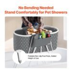 VEVOR Portable Dog Bathtub Foldable Pet Shower Station with Drain, Grey - Image 3