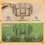 DUMOS Dog Playpen 32 Inch 8 Panels Indoor Outdoor Metal Pet Fence - Image 4