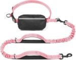 iYoShop Hands Free Dog Leash with Zipper Pouch, Large, 25-120 LB, Baby Pink