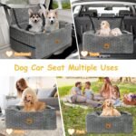 Dog Car Seat for Medium Large Dogs, Dog Booster Seat Up to 60 lbs, Gray - Image 5