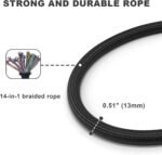Rope Dog Leash, 6 Foot Heavy Duty Dog Leash with Aviation Aluminum Auto Locking Carabiner, Strong Nylon Pet Lead for Small, Medium, Large Dogs (Black, 6FT) - Image 4