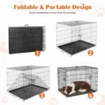 Sweetcrispy Dog Crate 42 Inch, Medium Large Dog Cage, Foldable Pet Kennel - Image 5