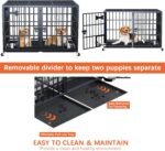 aboxoo 42" Heavy Duty Metal Dog Crate for 2 Dogs,Indoor Kennel with Divider - Image 3