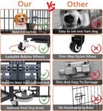aboxoo 42" Heavy Duty Metal Dog Crate for 2 Dogs,Indoor Kennel with Divider - Image 5