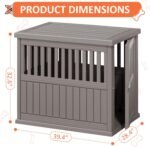 Fancyango Heavy Duty Dog Crate Furniture Lockable Indoor Outdoor Kennel & End Table for Small/Large Dogs Decorative Plastic Pet Crate (Grey, 39.4" L x 28.4" W x 32.6" H) - Image 5