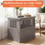 Fancyango Heavy Duty Dog Crate Furniture Lockable Indoor Outdoor Kennel & End Table for Small/Large Dogs Decorative Plastic Pet Crate (Grey, 39.4" L x 28.4" W x 32.6" H) - Image 6