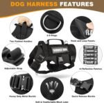 WINSEE Service Dog Vest Harness for Large Dog, Tactical Working MOLLE Vest with 10 Pet Patches, No Pull Heavy Duty Harness for Training Walking - Image 3
