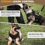 WINSEE Service Dog Vest Harness for Large Dog, Tactical Working MOLLE Vest with 10 Pet Patches, No Pull Heavy Duty Harness for Training Walking - Image 4