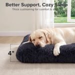 JOEJOY Large Dog Bed Crate Pad, Deluxe Plush Washable Dog Beds Fulffy Soft Kennel Pad Anti-Slip Pet Sleeping Mat for Extra Large Medium Small Dogs, 40" x 27", Dark Grey - Image 3