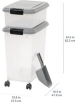 Amazon Basics 3-Piece Airtight Pet Food Storage Container Combo with Scoop, BPA Free, Removable Wheels, 33 QT + 12 QT - Image 7