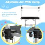 Lyromix 36'' Foldable Dog Grooming Table with Arms/Nooses/Mesh Tray, Black - Image 3