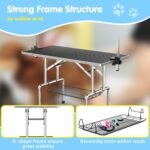Lyromix 36'' Foldable Dog Grooming Table with Arms/Nooses/Mesh Tray, Black - Image 4