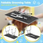 Lyromix 36'' Foldable Dog Grooming Table with Arms/Nooses/Mesh Tray, Black - Image 5