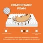 Muihood Elevated Wood Dog Bed Frame with Foam Mattress, WalnutPattern, L - Image 5